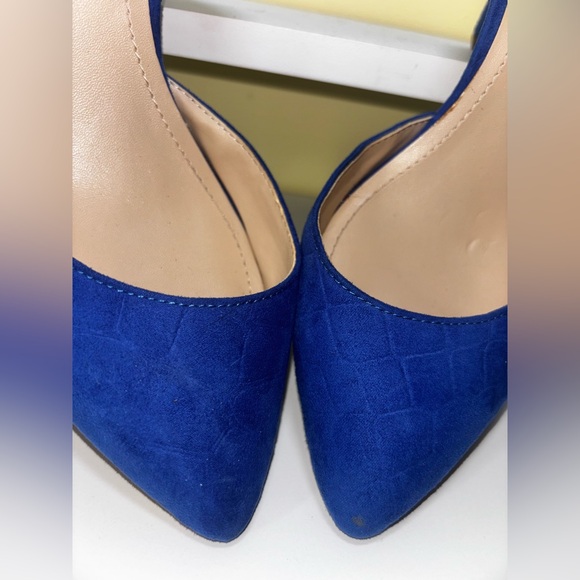 BCBGeneration Size 7.5 Cobalt Blue D’Orsay Pumps Pointed Toe Stiletto Heels - Picture 6 of 11
